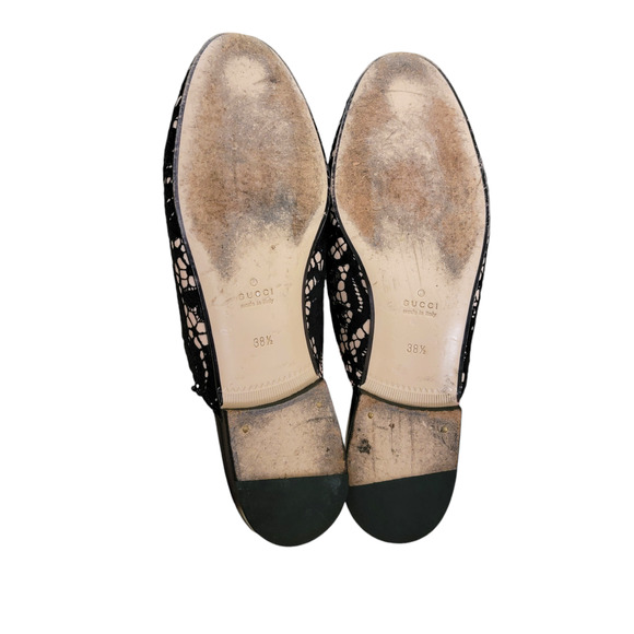 Gucci Horsebit Princetown Black Lace Loafers Slides Flats Mules 8.5 38.5 475094 - Picture 13 of 15